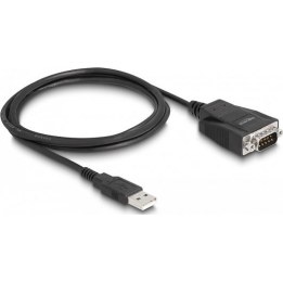 Adaptador USB 2.0 con conector tipo A a 1 conector serie RS-232 D-Sub de 9 pines, con tornillos y tuercas, y protección contra s