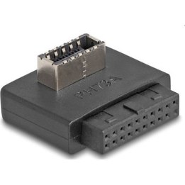 Adaptador USB de 5 Gbps, de tomada de coluna para tomada interna Tipo E, chave A, em ângulo, com caixa