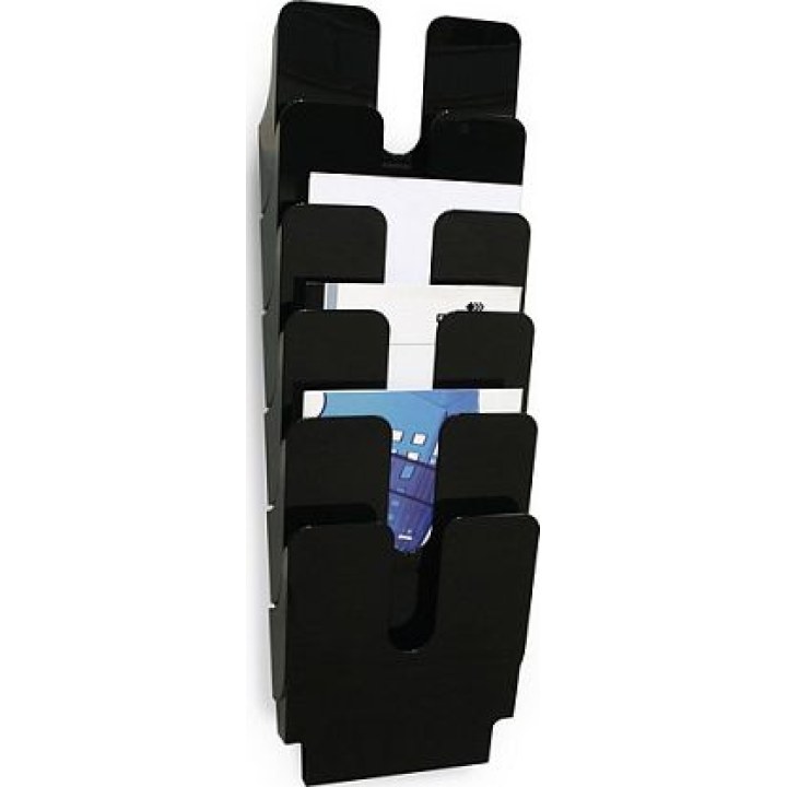 Flexiplus 6 A4 black leaflet dispenser set