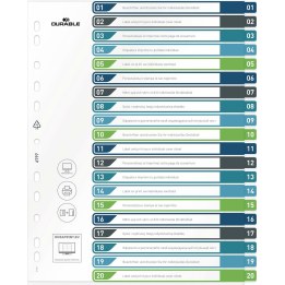 A4 ring binder + 20-piece set: coloured tabs 1–20 + transparent forms.