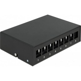 Keystone-Patchpanel mit 8 Anschlüssen, schwarz