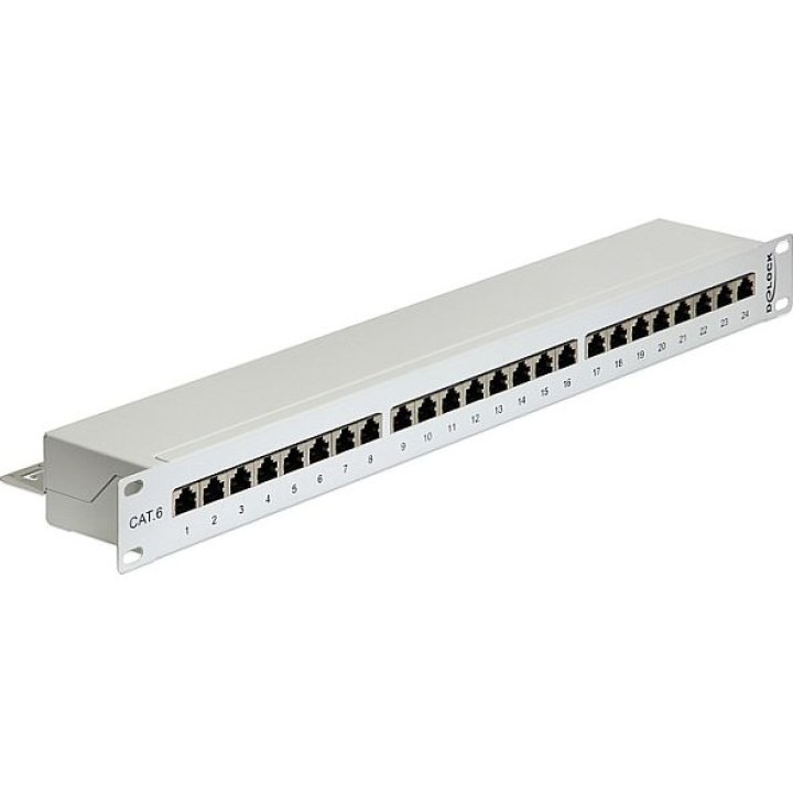 19" Patchpanel 24 Port Cat.6 grau