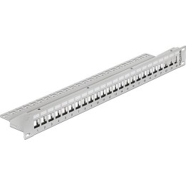 19" Keystone Patchpanel 24 Port grau