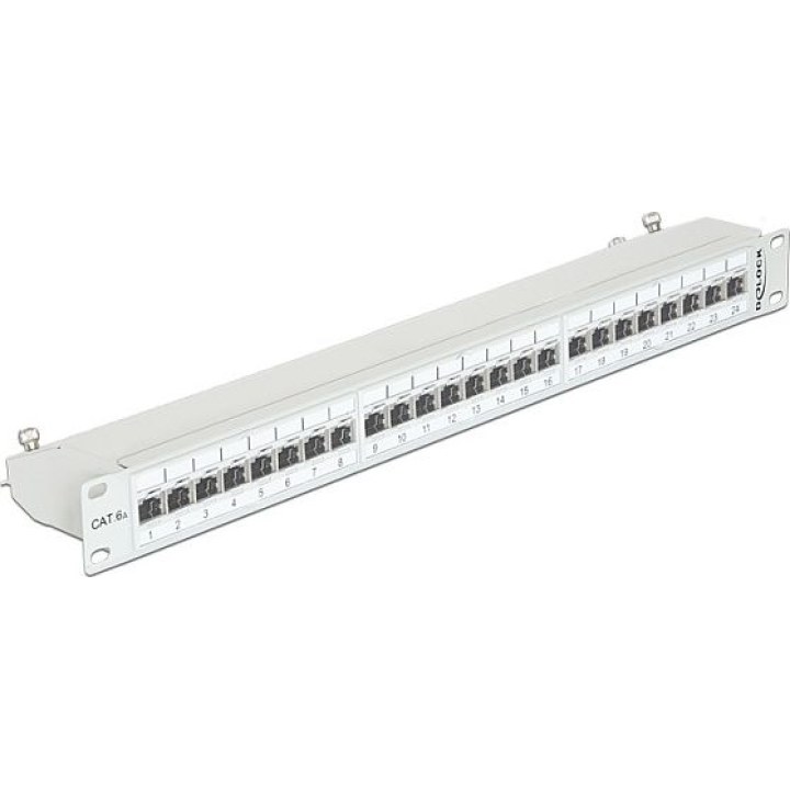 19" Patchpanel 24 Port Cat.6A grau