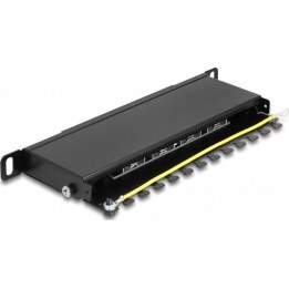10" Patchpanel 8 Port Cat.6A 0,5 HE schwarz