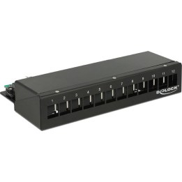 Keystone Desktop-Patchpanel mit 12 Anschlüssen, schwarz