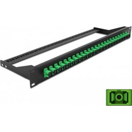 19" LWL Patchpanel 24 Port SC Simplex grün