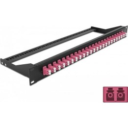 19"-LWL-Patchpanel mit 24 Anschlüssen, LC-Duplex, violett