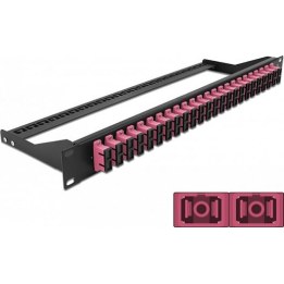 19" fibre optic patch panel, 24-port, SC duplex, purple