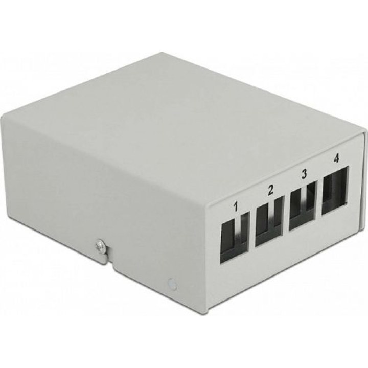 Keystone-Patchpanel mit 4 Anschlüssen, grau