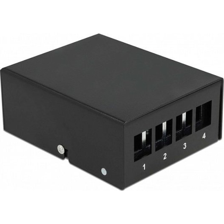 Keystone-Patchpanel mit 4 Anschlüssen, schwarz