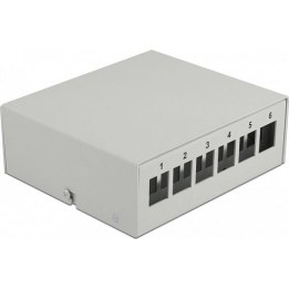 Keystone Patchpanel 6 Port grau