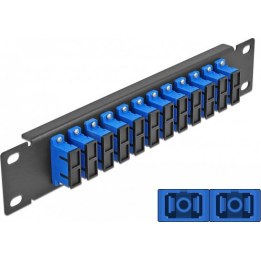 10" LWL Patchpanel 12 Port SC Duplex blau 1 HE schwarz