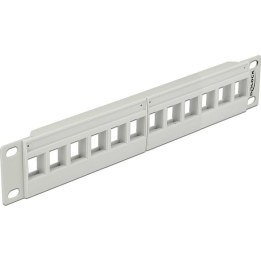 10" Keystone Patchpanel 12 Port grau