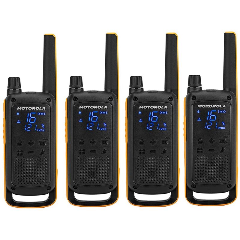 Motorola Talkabout T82 Extreme Quad Pack two-way radio 16 channels Black, Orange