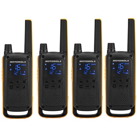Motorola Talkabout T82 Extreme Quad Pack two-way radio 16 channels Black, Orange