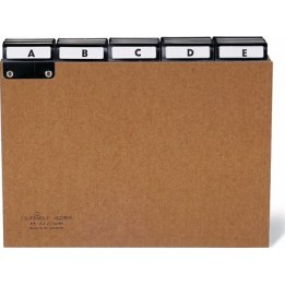 Leitregister A - Z aus Pressspan A5 quer braun