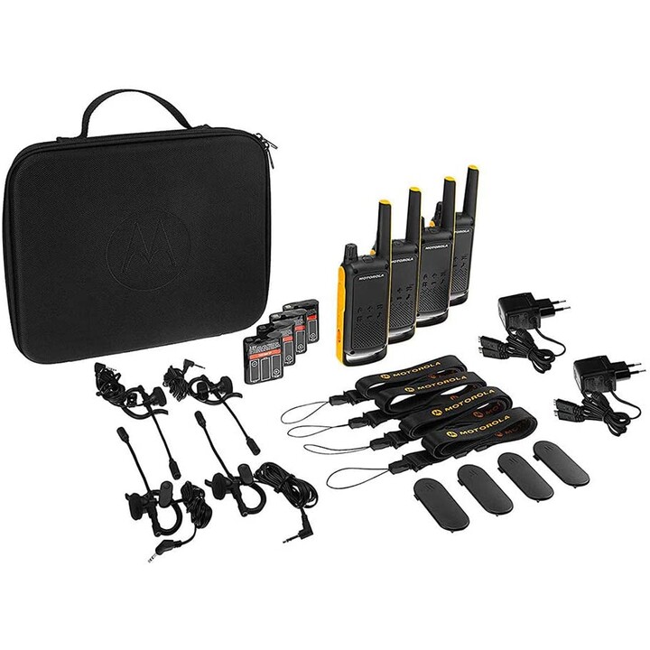 Rádio bidirecional Motorola Talkabout T82 Extreme Quad Pack 16 canais preto, laranja