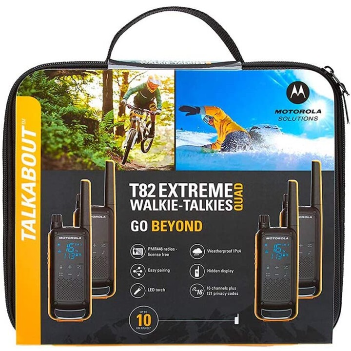 Motorola Talkabout T82 Extreme Quad Pack radio bidirezionale 16 canali Nero, Arancione
