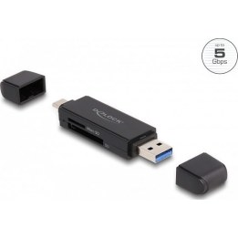 Lector de tarjetas SuperSpeed USB de 5 Gbps con conectores USB Type-C™ y Type-A para tarjetas de memoria SD y Micro SD