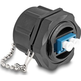 LWL Einbaubuchse LC Duplex zu LC Duplex mit Verschlusskappe Singlemode IP68 staub- und wasserdicht
