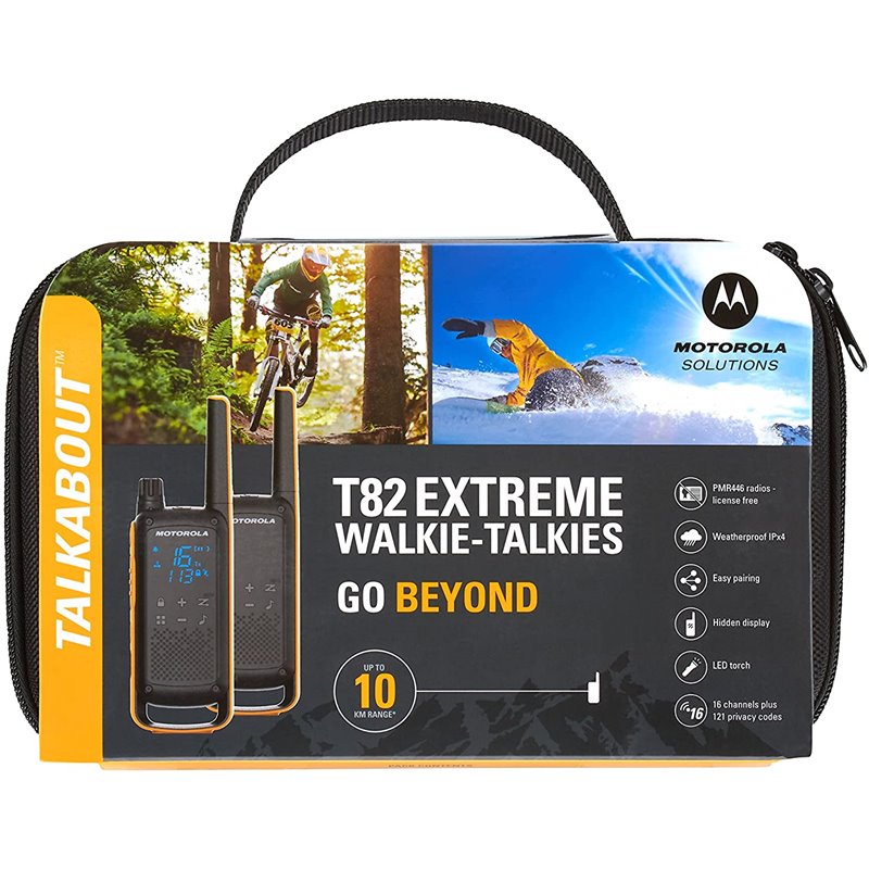 Motorola Talkabout T82 Extreme Twin Pack two-way radio 16 channels Black, Orange