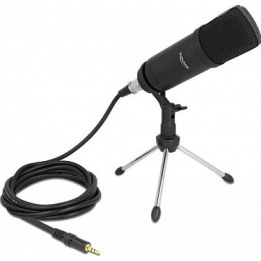 Micrófono profesional para podcasting con conexión XLR y conector jack de 3 pines + cable adaptador para smartphones y tabletas