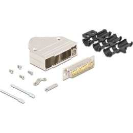 Caixa de conector Sub-D de 25 pinos em metal, incluindo conector, pinos e material de montagem