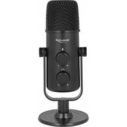 Micrófono USB multifuncional de doble cápsula con salida para auriculares de 3,5 mm y control de volumen + función Quick-Mute
