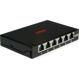 ROLINE Mini Patch Panel, Cat.6A (Class EA), 6x RJ45, 0.5U, shielded, black
