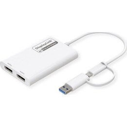 Adaptador ROLINE Multi-DisplayLink USB tipo A+C - 2x DP, 4K
