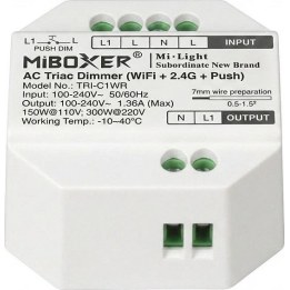 Controlador de intensidad LED AC TRIAC WiFi+2,4G+Push *Milight/Miboxer*