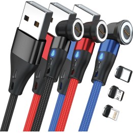 RealPower Magnetic cable 3 Amp Set,1m,3 Kabel mit Adaptern