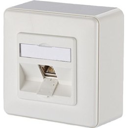 METZ CONNECT E-DAT 1-port AP Cat.6A module, pure white