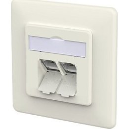 Caja de conexiones METZ CONNECT E-DAT C6A LSA++ de 2 puertos, empotrada, blanco puro