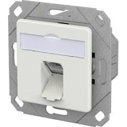 METZ CONNECT E-DAT C6A IDC 1-port junction box, flush-mounted, traffic-facing