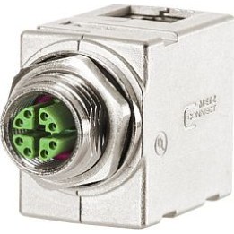 METZ CONNECT: pasamuros para armario eléctrico con codificación X para RJ45 - acodado