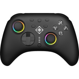 Mando Deltaco Controller 2 C con botones RGB inalámbricos, negro, con interruptor