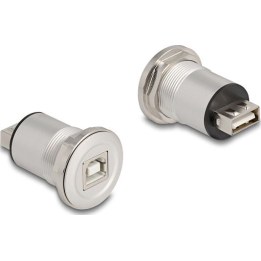 Tomada de encaixe USB 2.0 Tipo A para Tipo B em alumínio