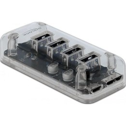 Hub USB esterno da 5 Gbps con 4 porte, trasparente