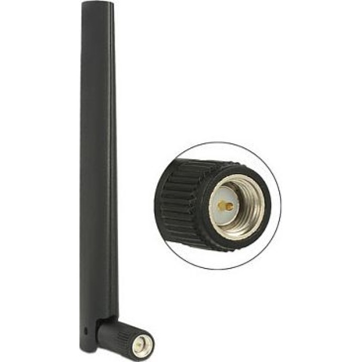 Antena DELOCK ZigBee Multi Bluetooth. GSM. LTE. UMTS. WLAN IEEE 802.11 b/g/n SMA 1-4.3 dBi omnidireccional, color negro