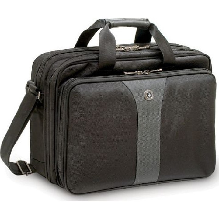 Mala para caderno Wenger Legacy com reforço duplo, 16 polegadas, preta