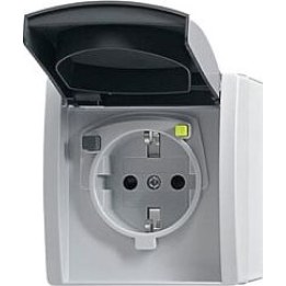 BUSCH JAEGER BJ 3120 EWB-53 FI-Schukomat VDE0664 gris AP IP 44 Accesorios Ocean y dispositivos especiales