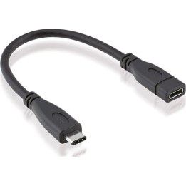 Roline Câble USB 3.2 Gen 2 Type C, C-C, M/F, 4K UHD-1, noir, 0,15 m