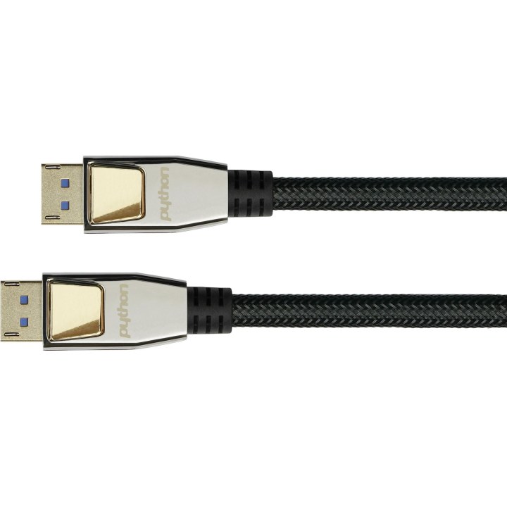 Python DisplayPort 2.0 cable, black nylon-braided, 2m