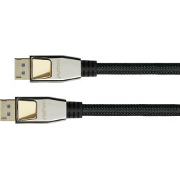 Python DisplayPort 2.0 cable, black nylon-braided, 3m