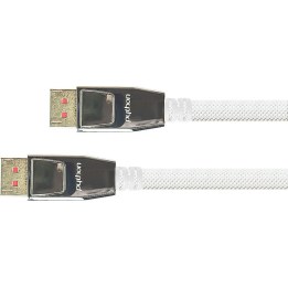 Python DisplayPort 1.4 cable, white nylon-braided, 5m