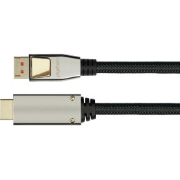 Câble Python DisplayPort 1.4 vers HDMI 2.0, en nylon, noir, 2 m