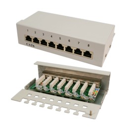 LogiLink 8-port CAT6 patch panel, grey