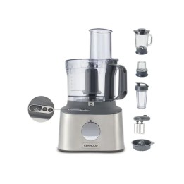 MultiPro Compact+ food processor (silver, 800 watts, built-in scales, blender attachment and Blend-Xtract 2GO)